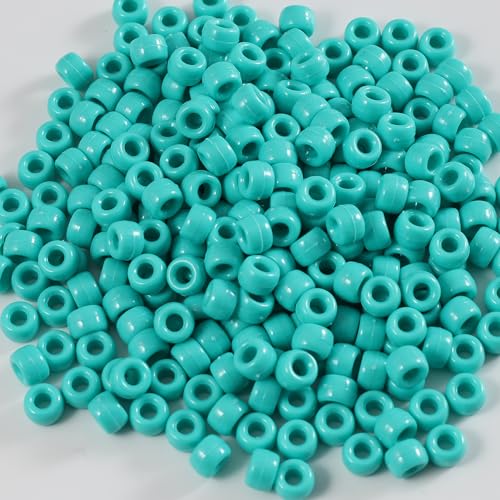Image of Gxueshan 1000 Pcs Acrylic Pony Beads 6x9mm Bulk for Bracelet Necklace Jewelry Making Earring Hair Braiding Kandi Beads