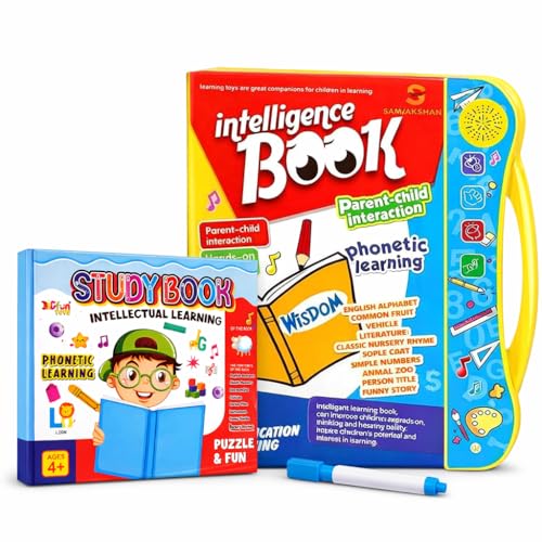 Image of Braintastic Intelligence Sound Book for Kids | Interactive English Learning Book with Letters, Words, Numbers & Shapes | Educational Activity Book for Toddlers