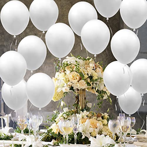 100Pcs Balloons White Latex - 10" White Balloons - Helium White Balloons For Wedding Birthday Party Festival New Year's Day Decorations #TOP1