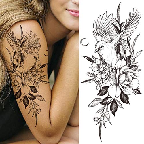 Amazon Com Marysharon Black Compass Lion Temporary Tattoo Man Woman Realistic Fake Tiger Skull Cross Tattoo Sticker Half Sleeve Arm Tattoo Beauty Personal Care
