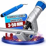 NTG Rohrschneider Set (3-50 mm) mit großem und kleinem Rohrschneider und Entgrater - Vielseitig für Edelstahl, Kupfer, Aluminium, Stahl oder Kunststoff - inkl. Entgrater -