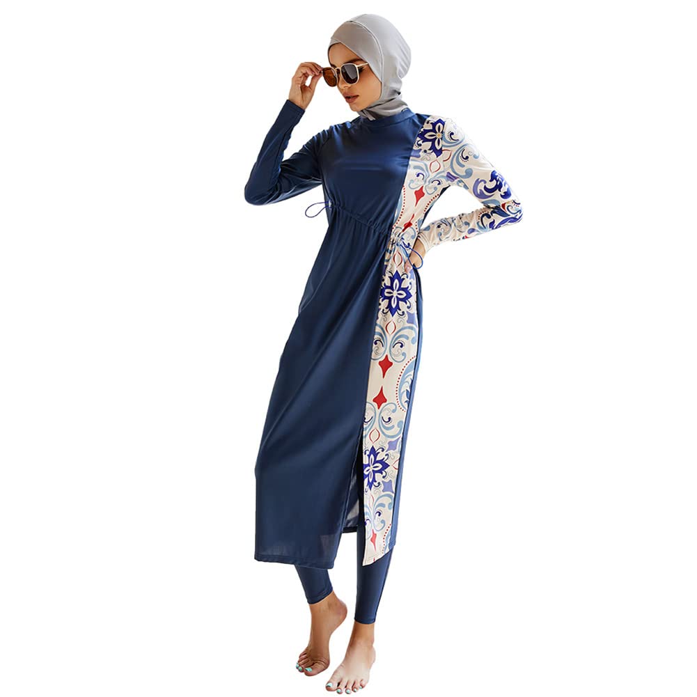 ikadex Modest Women Muslim Swimwear Full Coverage Long Sleeve Swimsuit Hijab 3pcs Burkini Islamic Bathing Suit-picture-45