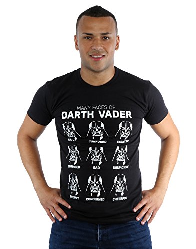 Star Wars Men's Many Faces of Darth Vader T-Shirt X-Large Black