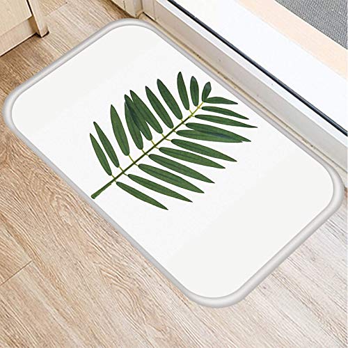 Grünes Blattpflanzenmuster Rutschfester Wildlederteppich Türmatte Türmatte Außenküche Wohnzimmer Bodenmatte Teppich A10 40x60cm
