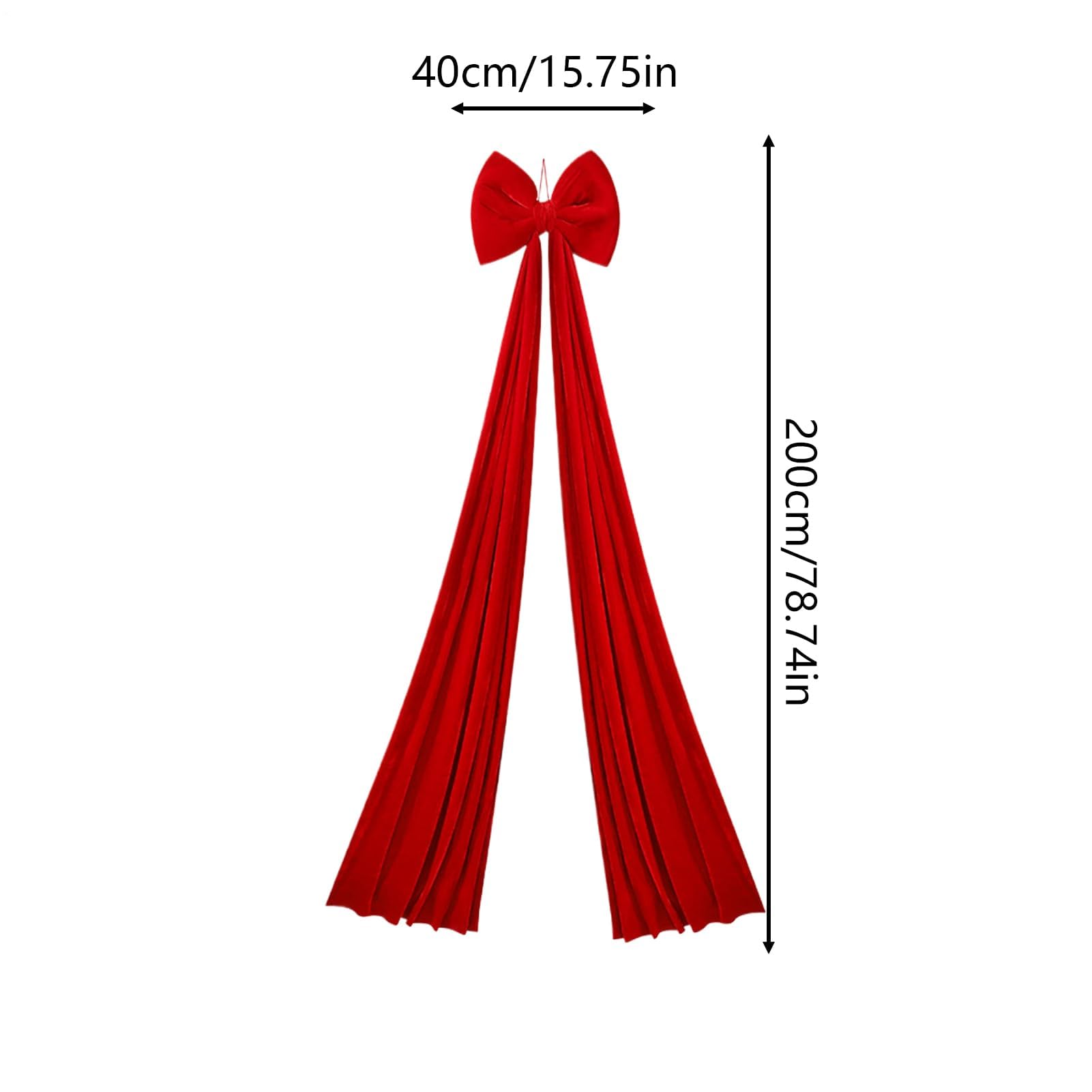 Extra große Weihnachts-Samtschleife, Dekoration, 200 cm, riesige Baumspitzen-Schleife, große dunkelgrüne Schleifen für Baum, Fenster, Wand, Tür, Party, Hochzeitsdekoration