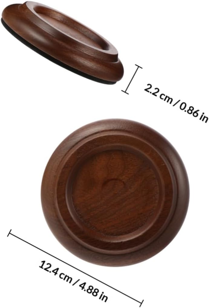 POPETPOP 3pcs Black Walnut Wood Piano Leg Pads Piano Caster Cups Floor Protectors for Grand Hardwood Floor Use