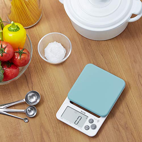 Tanita Kj-212 Bl Cooking Scale, Kitchen Scale, Cooking With Silicone Cover, Digital, 4.4 Lbs (2 Kg), 0.04 Oz (0.1 G), Blue, Washable Cover #TOP4