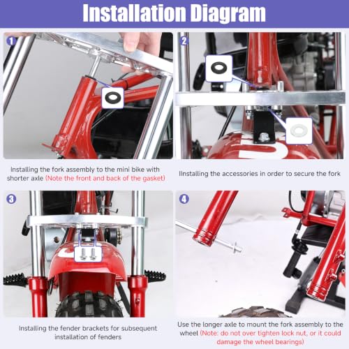 Image of Mini Bike Front Suspension Forks Kit for Coleman CT200U CT200U-EX | Compatible with BT200X Axis M200 Minibike 196cc 200cc 6.5HP Powersports Parts Accessories Shock Absorber Forks Frame Red