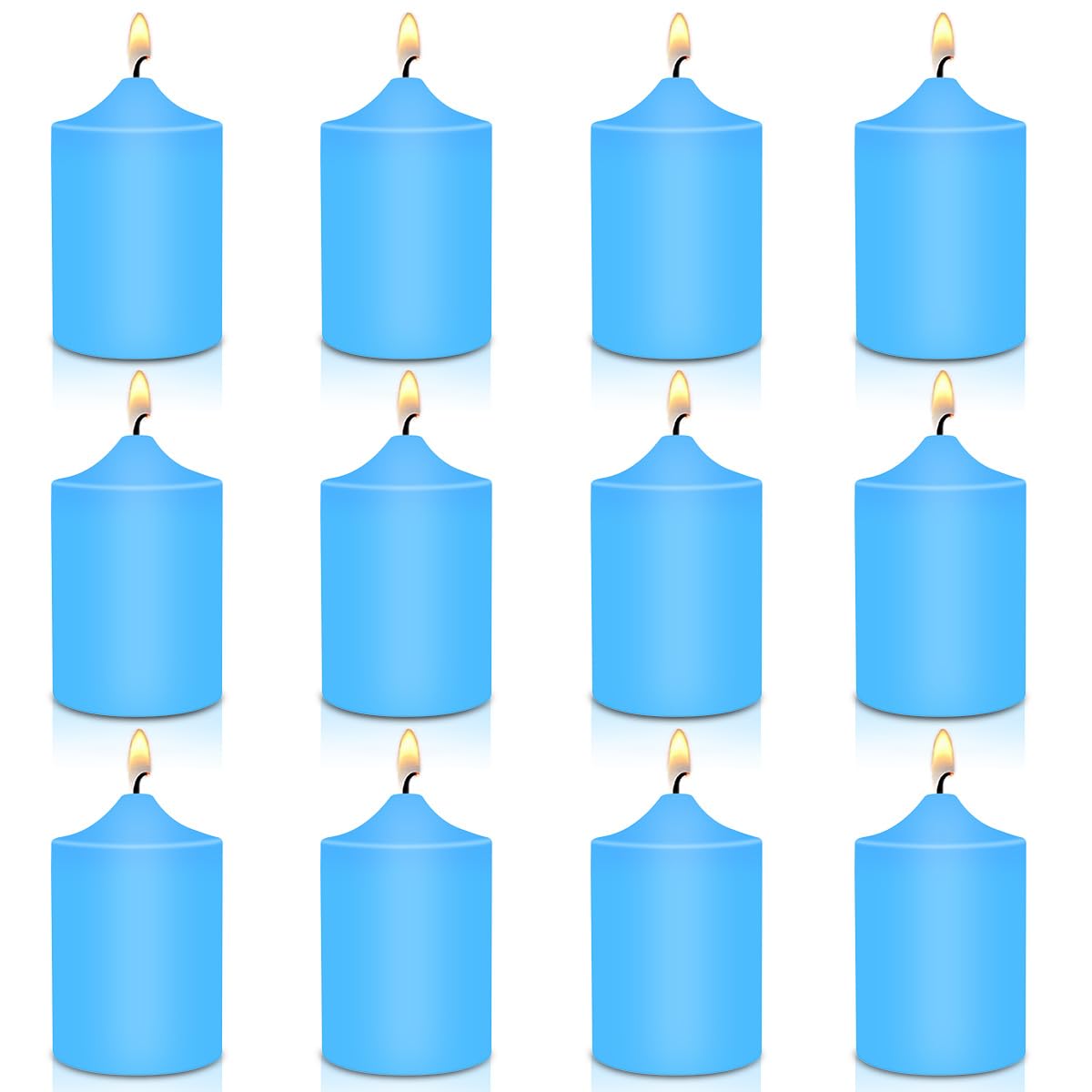 2x3 candele colate a colonna blu a mano