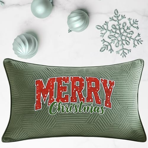 FashionByCultures Velvet Christmas Lumbar Throw Pillows for Holiday Decoration and