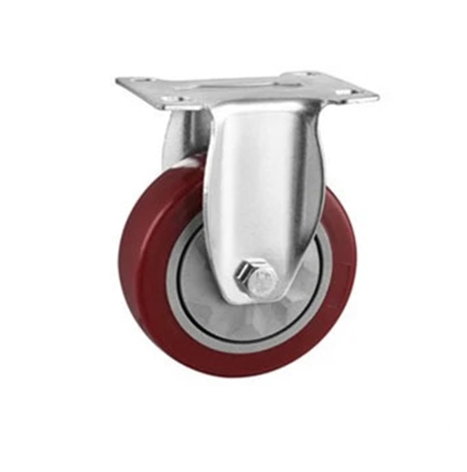 Roulettes universelles 5 pouces avec frein plat en PVC marron, lot de 4 pour meubles et chariots