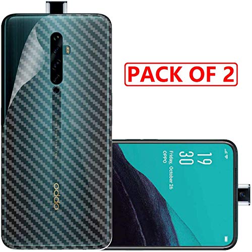 Image of Compatible with (Pack of 2) Oppo Reno 2Z Back Screen Protective Film Carbon Fiber Skin Transparent Screen Guard Sticker