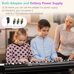 TERENCE Piano Numérique 61 Touches Double Haut-parleur HiFi Clavier Piano avec 51 Touches de Fonction Affichage LED Double Clavier 2 Options d’alimentation Support pour Casque et Microphone - Les Beatles, Paul McCartney, John Lennon, RIngo Starr, George Harrison TERENCE Piano Numérique 61 Touches Double Haut-parleur HiFi Clavier Piano avec 51 Touches de Fonction Affichage LED Double Clavier 2 Options d'alimentation Support pour Casque et Microphone – Image 5