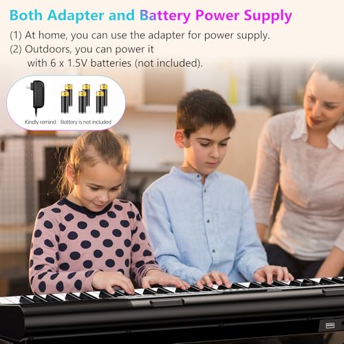 TERENCE Piano Numérique 61 Touches Double Haut-parleur HiFi Clavier Piano avec 51 Touches de Fonction Affichage LED Double Clavier 2 Options d’alimentation Support pour Casque et Microphone - Les Beatles, Paul McCartney, John Lennon, RIngo Starr, George Harrison TERENCE Piano Numérique 61 Touches Double Haut-parleur HiFi Clavier Piano avec 51 Touches de Fonction Affichage LED Double Clavier 2 Options d'alimentation Support pour Casque et Microphone – Image 6