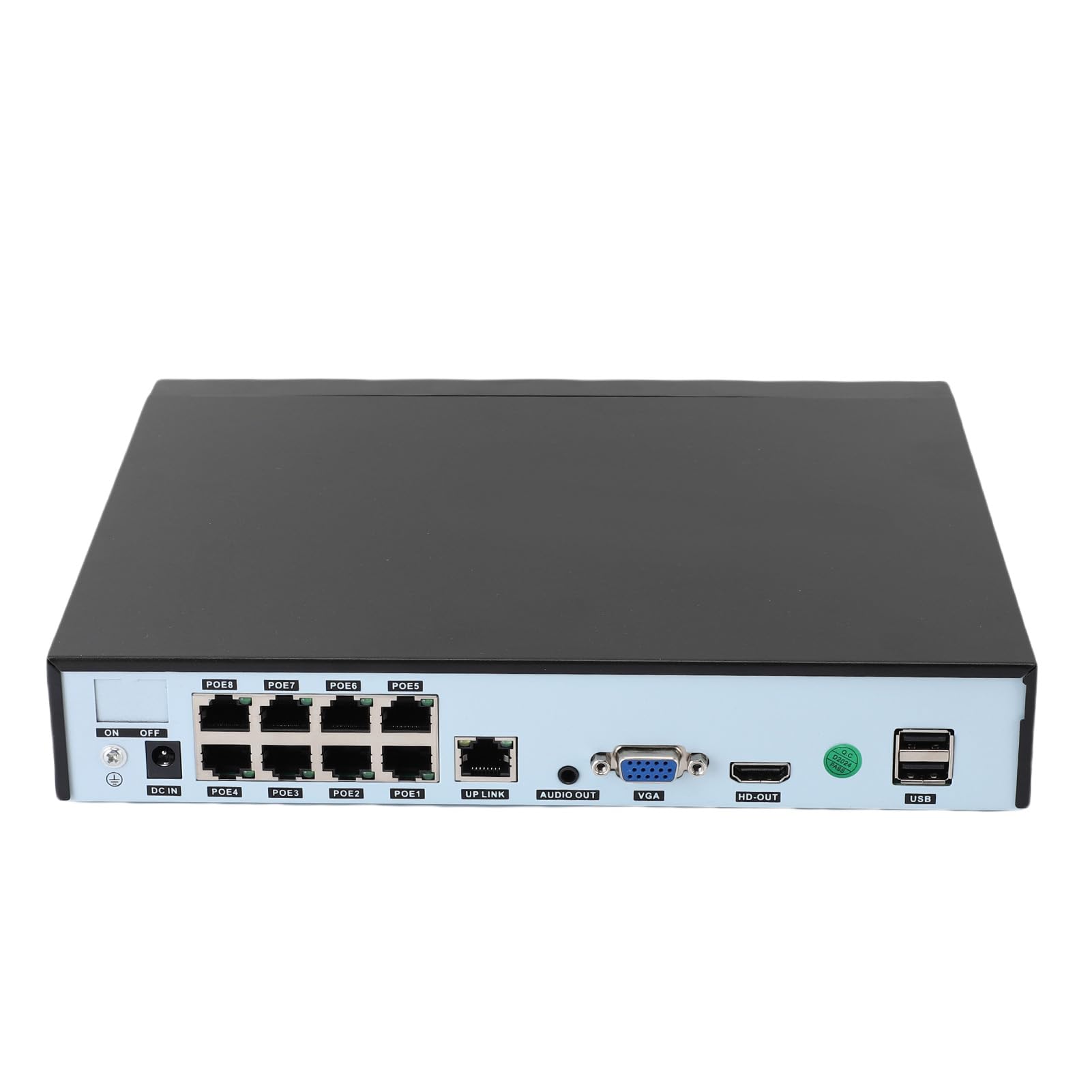 Diyeeni Rejestrator Wideo 4K 8 Kanałów POE NVR H.265+ 8 Portów Obsługa 14 TB Kamera 4K 5 MP z Interfejsem Wyświetlacza VGA HD Kopia Zapasowa USB dla Domowego Systemu Bezpieczeństwa Mała (wtyczka UE)
