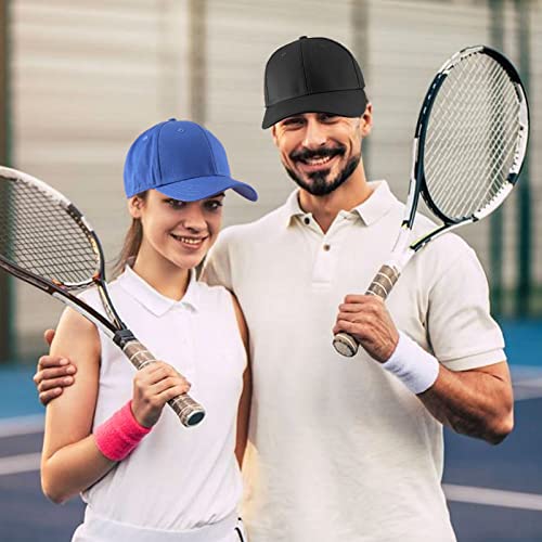 4 Pack Men Women Plain Baseball Cap Adjustable Cotton Blank Trucker Hat Low Profile Solid Dad Hat Ball Caps (4Pack-Black+White+Royal Blue+Red) #TOP3