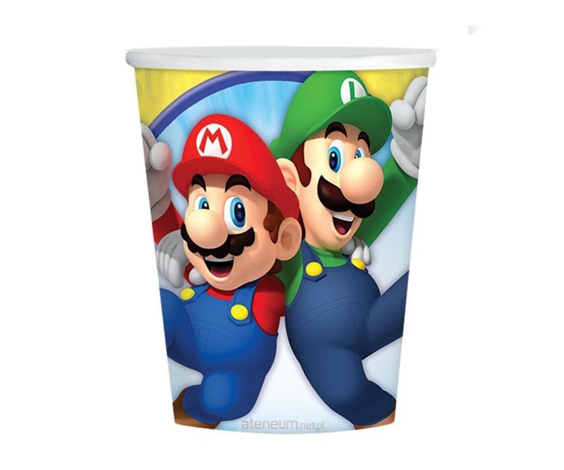amscan Kubeczki papierowe Super Mario 250ml 8szt