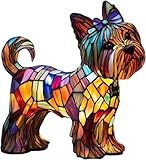Conception de lampe de chevet adorable : des adorables lampes Chihuahua et Teckel aux lampes Tiffany Cat, chaque lampe en résine capture la personnalité unique de votre race préférée à travers des vitraux vintage et un beau design.
