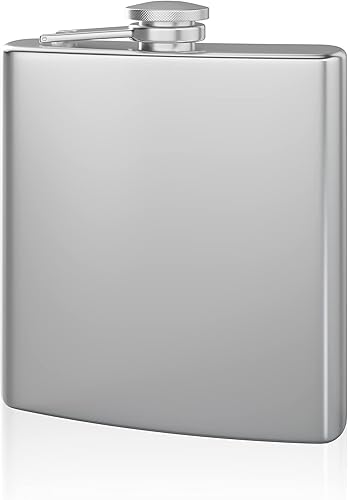 Frasco de cadera con capacidad de bolsillo de 4 onzas acero inoxidable a prueba de óxido tapa de rosca acabado gris metálico Frasco de cadera con capacidad de bolsillo de 4 onzas acero inoxidable a prueba de óxido tapa de rosca acabado gris metálico