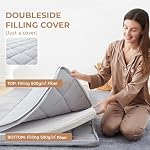 Jamdok 3Inch Small Single Mattress Topper Cover(Only Cover),Cot Mattress Protector Bedding,Foam and Latex Mattress Cover with Zipper,Pillow Top and Bottom(72 x 24”) Gray