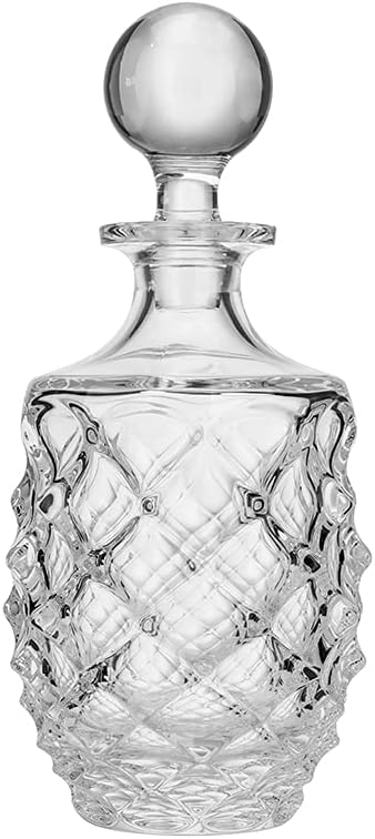 Morris Collection Modern Crystal Hand-Crafted Decorative Bottle 22 Oz
