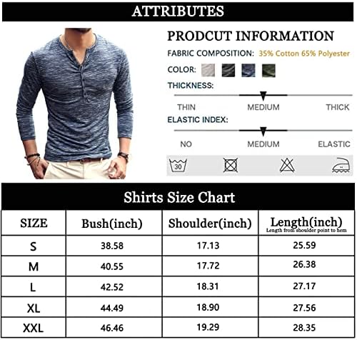 WZIKAI Mens Henley Shirts,Mens Casual Slim Fit Basic Henley Long/Short Sleeve Fashion T-Shirt 5 WZIKAI Mens Henley Shirts,Mens Casual Slim Fit Basic Henley Long/Short Sleeve Fashion T-Shirt