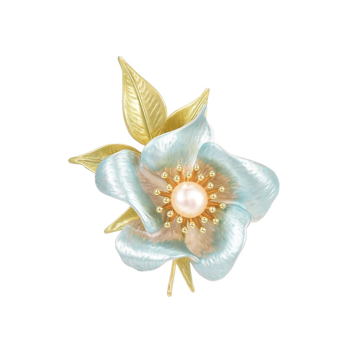 Enamel Peony Flower Brooch Pearl Peony Flower Brooch Pin Peony Brooch Lapel Pin Jewelry Gifts Dress Accessories for Women Men