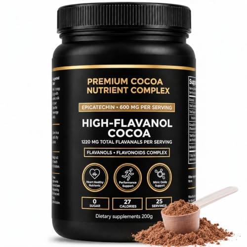 High Flavanol Cocoa Powder, 1200mg Flavanols, 10X Concentrated Extract