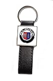 Impression HD Print Corner Porte-clés Acier/Simili Cuir Classic compatible avec - Alpina (Blanc)