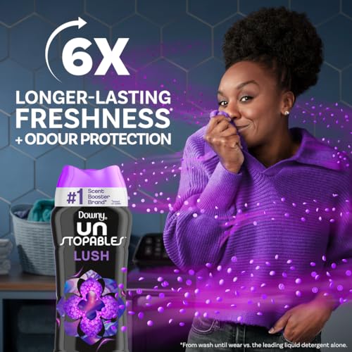 Image of Downy Unstopables In Wash Scent Booster Beads, Lush Scent, 24 oz, Laundry Beads for Odor Protection, Downy Scent Booster Beads, Laundry Scent Boosters (Pack of 4)