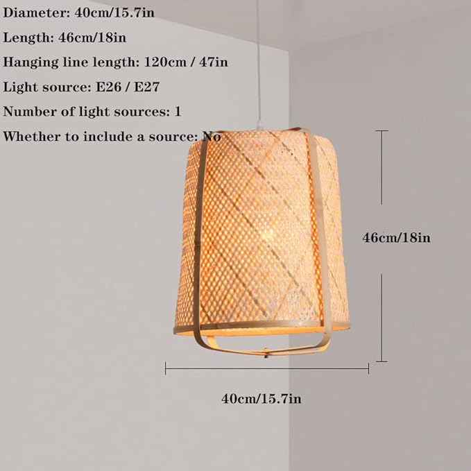 HAIIQU Moderne Lamp In Japanse Stijl 1 Lampen Rotan Hanglamp Beige Rieten Lantaarn Hanglampen Natuurlijke Plafondlamp Kroonluchter Armatuur Voor Keuken Eetkamer photo 3