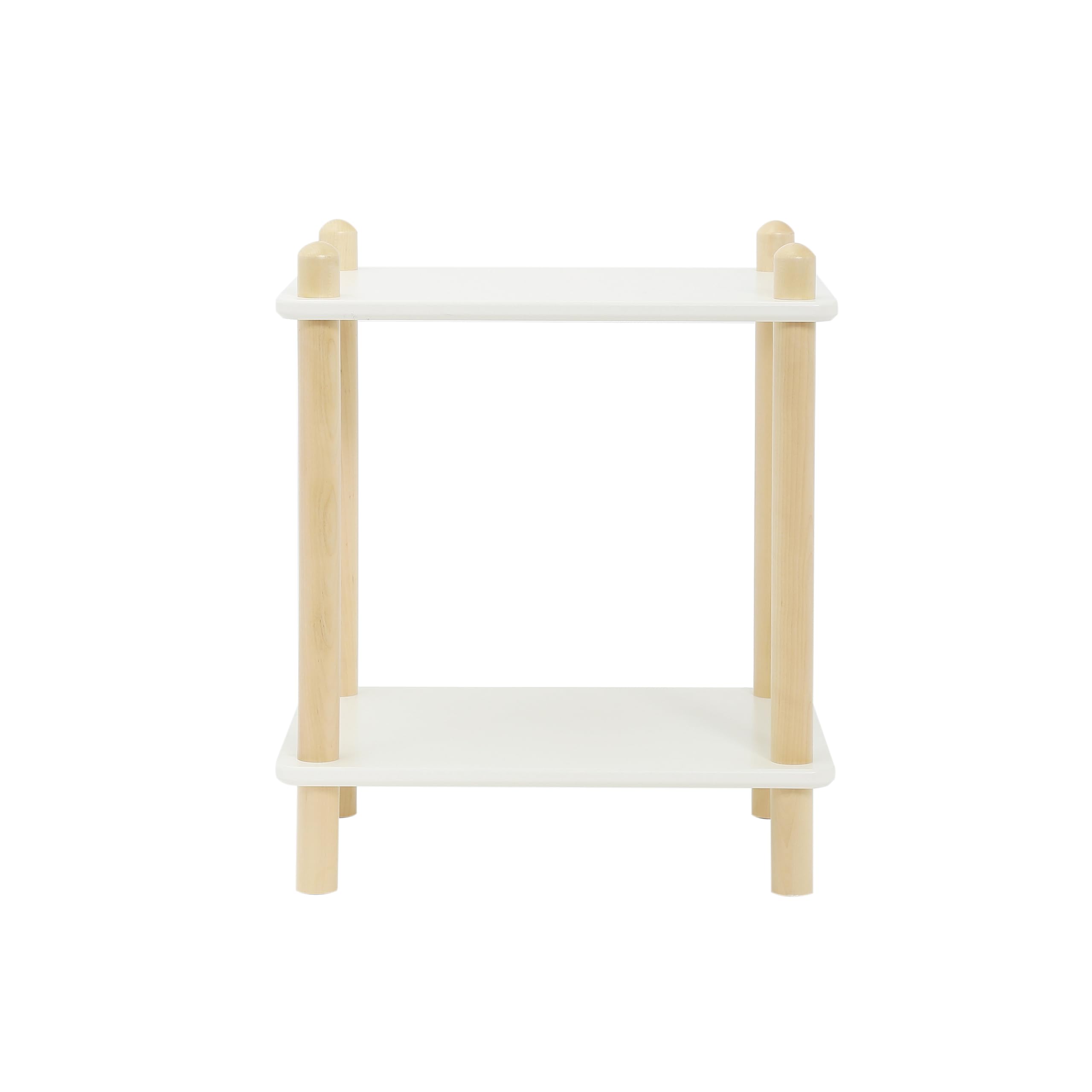 Kingwudo® 2 Tier 3 Tier 4 Tier 5 Tier Shelf Unit Birch Wood and MDF Bookcase Bookshelf Bookrack Storage Shelf Floor Stand Shelf Organizer for Living Room Kitchen Bathroom (2-tier Shelf Unit)