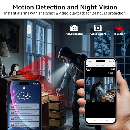 Wireless Security Mini 4K HD Camera with Night Vision and Motion Detection - Image 4