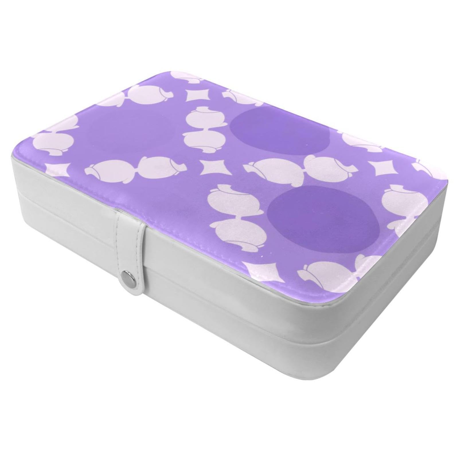 Étui à bijoux de voyage compact violet pour colliers et bagues