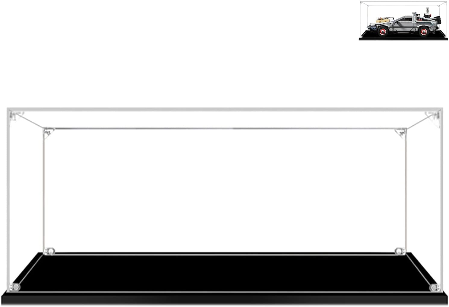 Display Case - Acrylic Clear Display Box for Lego-10300 -Compatible with [Back to The Future Time Machine Delorean] - 15.75 x 9.84 x 5.9 inch