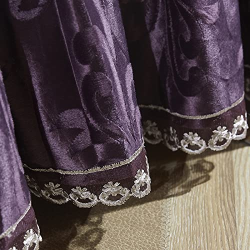 Hcclijo Fleece Warm Bed Skirt Bedspread Twin Full Queen King Size Bedsheet Bed Cover Set Purple Pink Red Pillowcases Rose Red 180X220Cm 5Pcs #TOP4