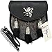 Scottish Kilt Semi Dress Grey Goat Sporran with Rampant Lion & Tassels Caps