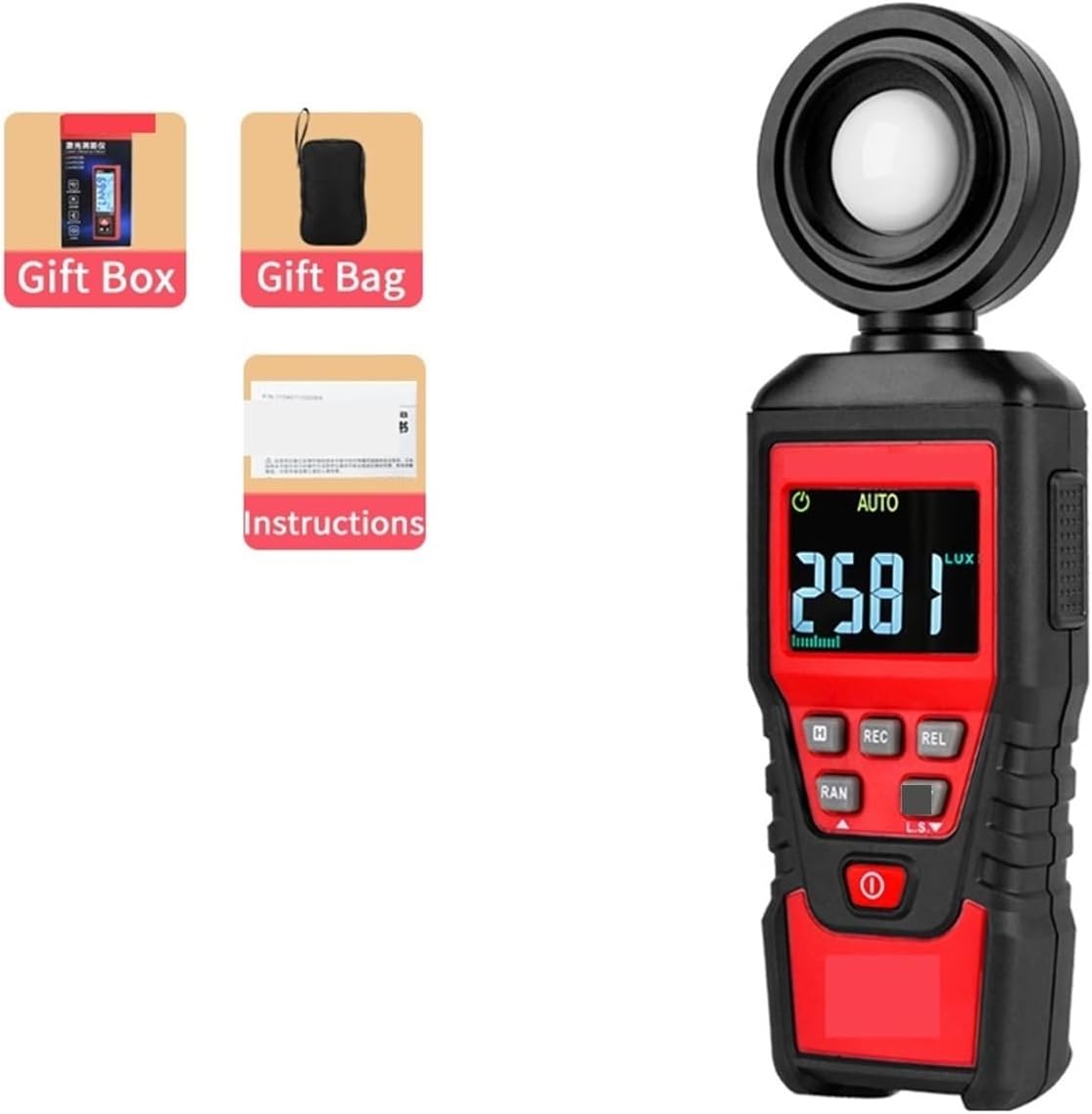 Photographic Light Meters Digital Light Meter Professional Lux Meter High Accuracy Illuminometer Lux/Fc Photometer Enviromental Tester for Plants Aquarium Light Tester