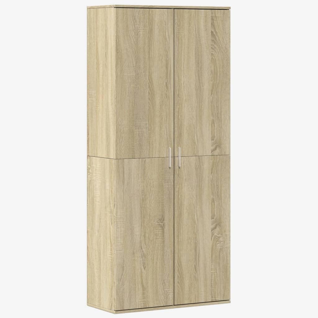 Armario multiusos de almacenamiento alto en roble Sonoma, aparador de madera con puertas de pasillo
