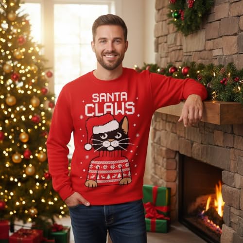 Tstars Santa Claws Cat Christmas Sweatshirt - Image 2
