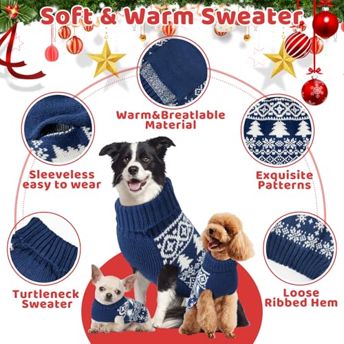 Image of Dog Sweaters for Small Medium Large Dog, Classic Turtleneck Pet Clothes Warm Thermal Doggy Winter Coat, Thick Double Knitting Collar Pullover Cold Weather Puppy Jacket for Indoor & Outdoor Wear