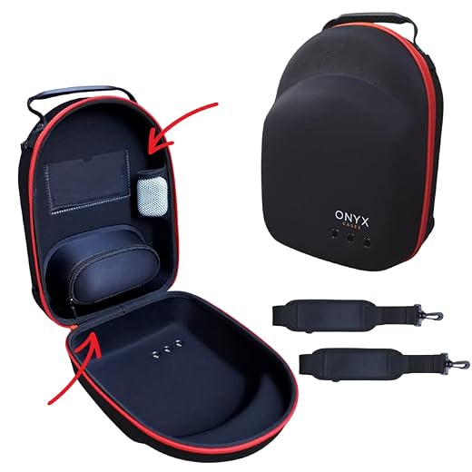 Onyx Hat Case - Travel includes 2 Straps for Backpack or Satchel Style Carrying, Pockets Carrying Accessories. Protect Your Hats with our Travel, Space up to 6 Hats., Black, Red