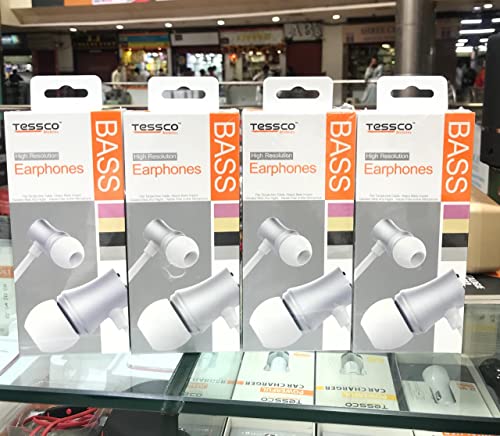 Image of Tessco CH-225 Digital Stereo Wired in-Ear Wired Earphones Stereo Bass Noise Canceling Sport Headsets with Mic & Volume Control (Black)