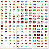 384 Pieces World Assorted Country Flag Stickers Country Decals Planner Travel Mini Flag Stickers for School, Journal, Scrapbook, Theme Party Decor
