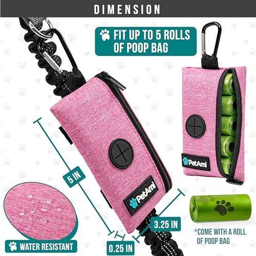 PetAmi-Dog-Poop-Bag-Holder-for-Leash-Doggie-Waste-Bag-Dispenser-For-Poop-with-Clip-for-Puppy-Potty-Walking-Accessories-Travel-Camping-Dog-Treat-Pouch-Pet-Supplies-with-Trash-Bag-Roll-Pink-1-Pack - Cucciolini Doodles   PetAmi-Dog-Poop-Bag-Holder-for-Leash-Doggie-Waste-Bag-Dispenser-For-Poop-with-Clip-for-Puppy-Potty-Walking-Accessories-Travel-Camping-Dog-Treat-Pouch-Pet-Supplies-with-Trash-Bag-Roll-Pink-1-Pack