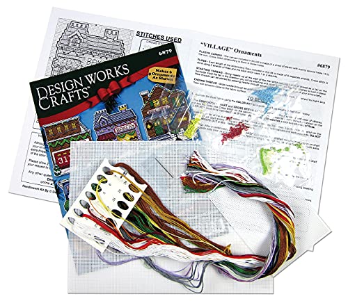 Design Works Crafts Cross Stitch Ornaments Kit-Makes Set Of 6, Various #TOP2
