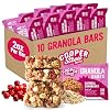 Cooper Street Granola Bakes Oatmeal Cranberry - 2oz Big Oatmeal Granola Bars - Good Source of Fiber & Whole Grains - Soft Baked Breakfast Oat & Seeds Bars - Nut & Dairy Free, School Safe - 10 Pack