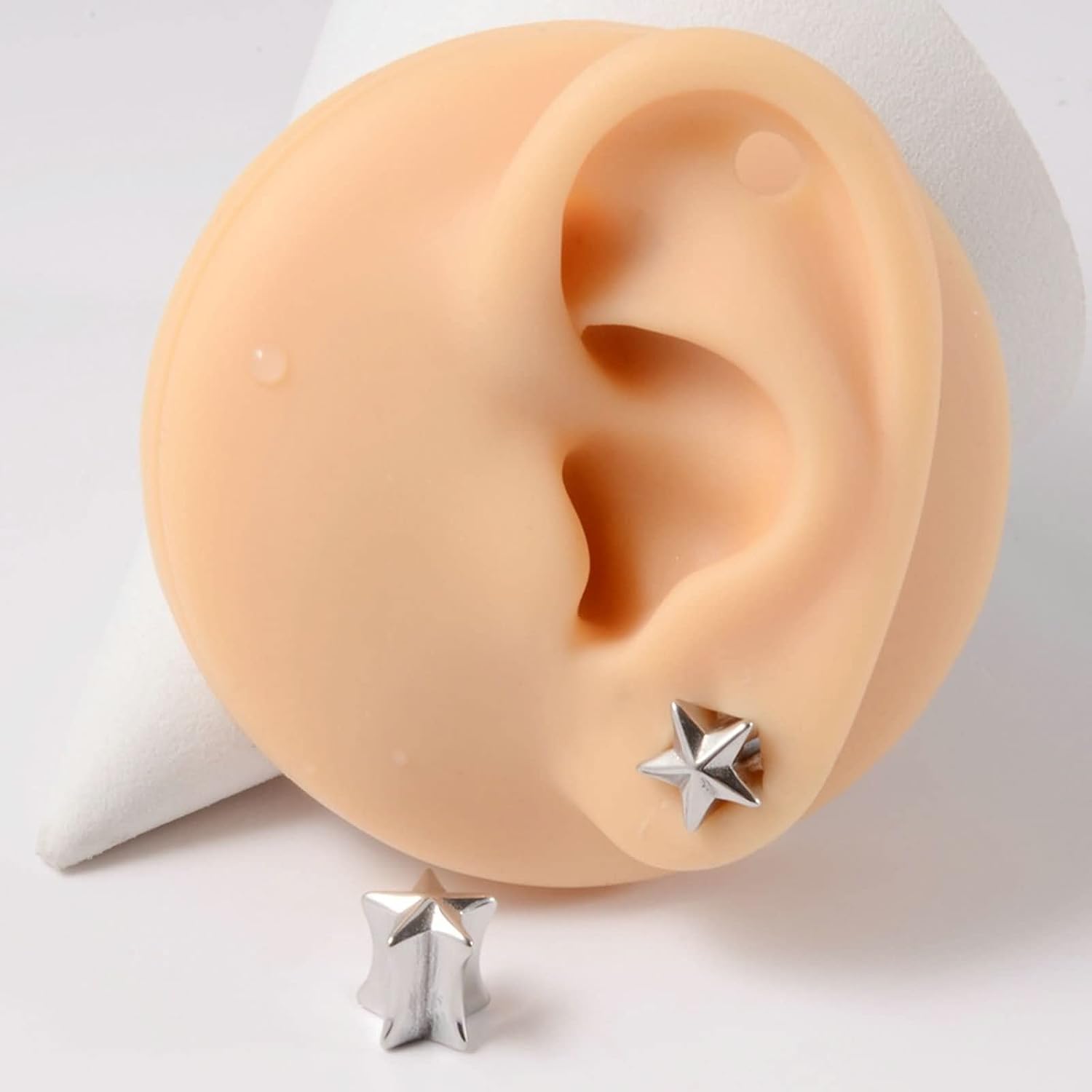Beydodo Surgical Steel Ear Gauges Men, Plugs and Tunnels for Men Piercing Jewelry Polished Star Shape