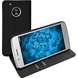 PhoneNatic Kunst-Lederhülle kompatibel mit Lenovo Moto G5 Plus - Book-Hülle schwarz + 2 Schutzfolien