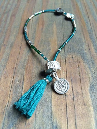 Beaded Bracelet Charm Tassel Clip Bead 'Deatra'